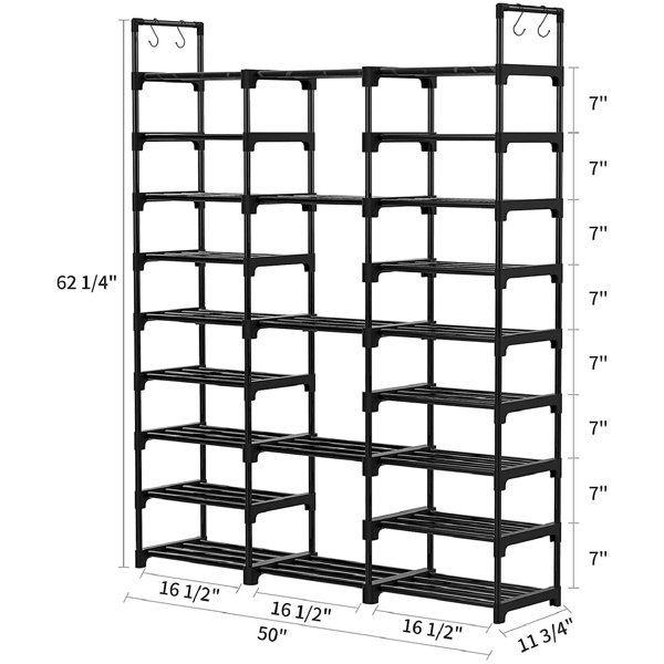 Rebrilliant 55 Pair Stackable Shoe Rack & Reviews Wayfair